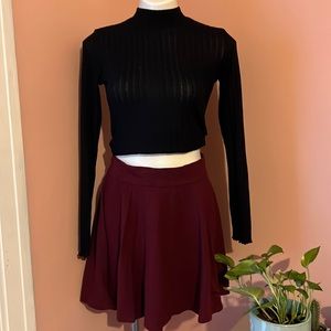 Hollister L Maroon skater skirt